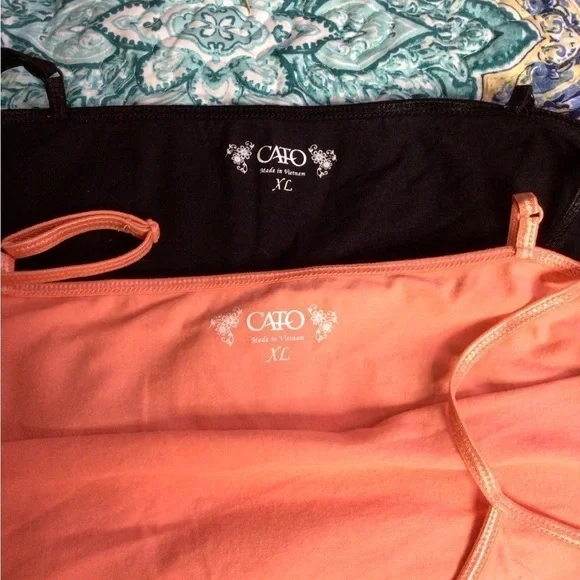 Women's Black and Orange Tank Tops xL  (0121) - Picture 4 of 12